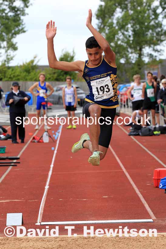 Boys Under-15s long jump, 2023 Northern Under-13s, Under-15s and Under-17s, Middlesbrough.  Photo: David T. Hewitson/Sports for All Pics